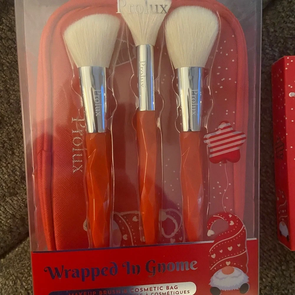 Prolux Red Makeup Brush Set and Lip Balm